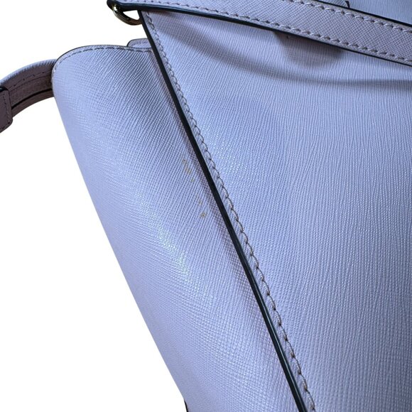 Michael Kors Selma Medium Saffiano Leather Satchel in Pale Pink Gold Hardware - Picture 10 of 13